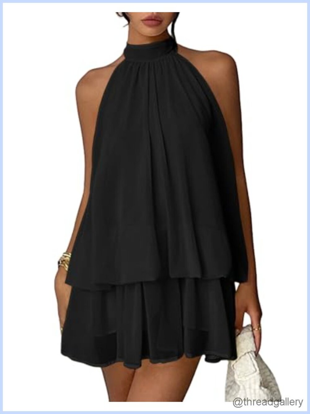 Halter Backless Mini Dress A-Line Sleeveless Summer Party Club